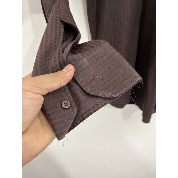 Etro Milano Textured Button Down Shirt 41 Retro Classic Preppy Old Money Minimal - Picture 4 of 10